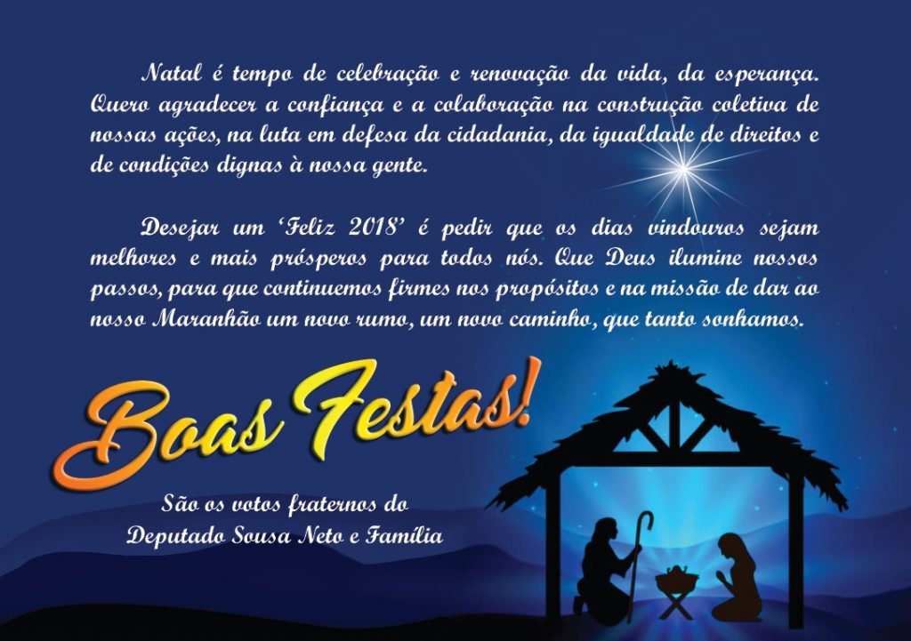 Mensagem de Natal do Deputado Sousa Neto
