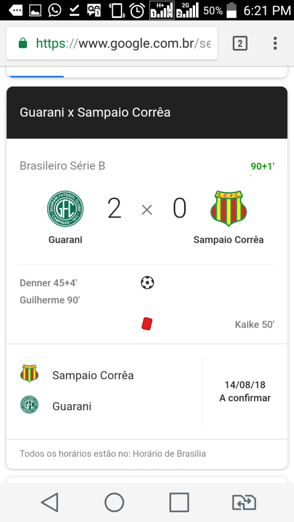 Sampaio Corrêa vai para SP e apanha de 2×0 do Guarani