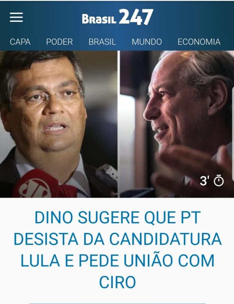 Flávio Dino trai Lula