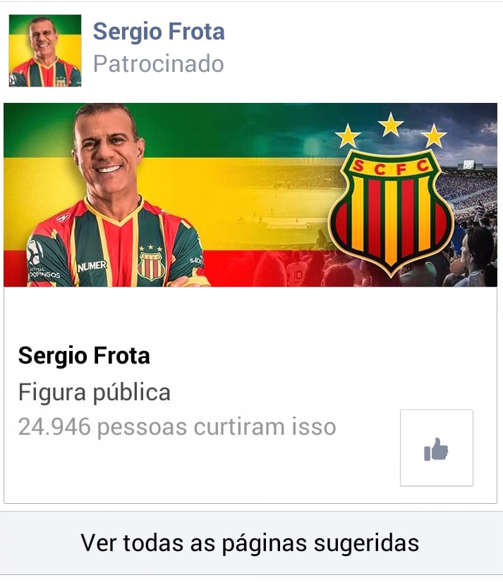 Sérgio Frota apela e começa a pagar o facebook em busca de “fãs”
