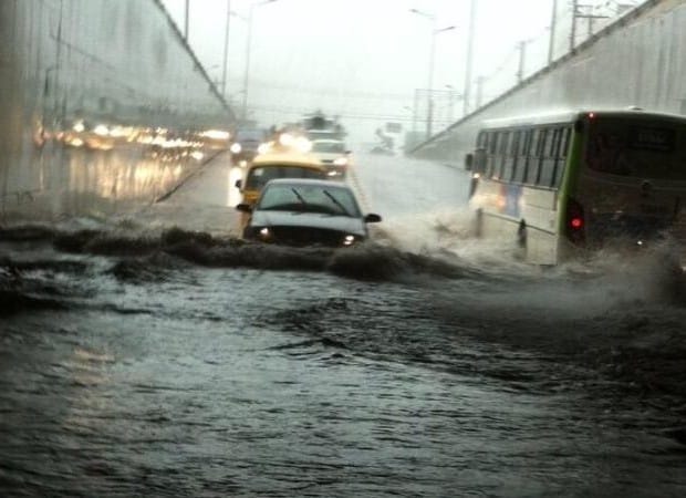 IMAGEM DO DESCASO – Viaduto da Cohab, em SLZ, após alguns minutos de chuva
