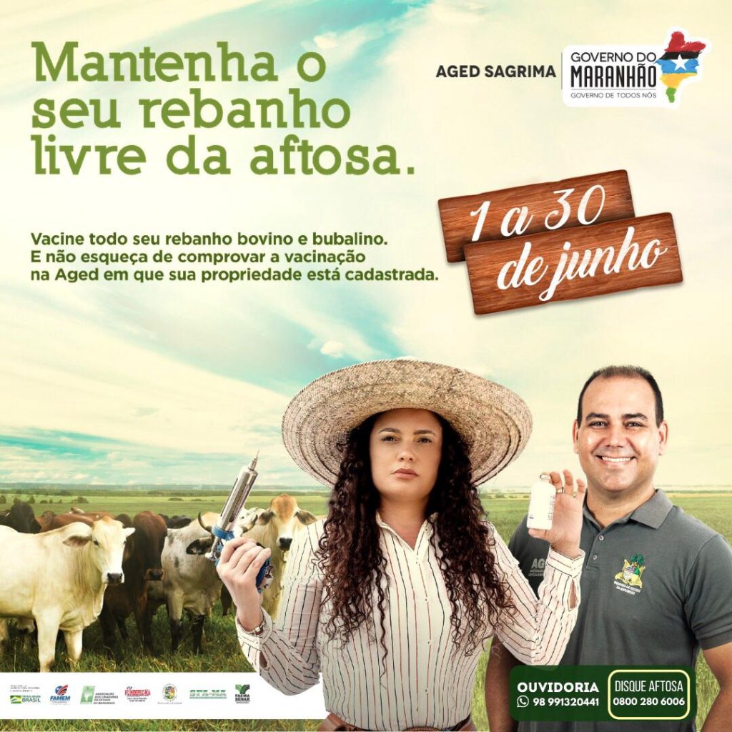 Vacinação contra febre aftosa começa no dia 1º de junho no Maranhão