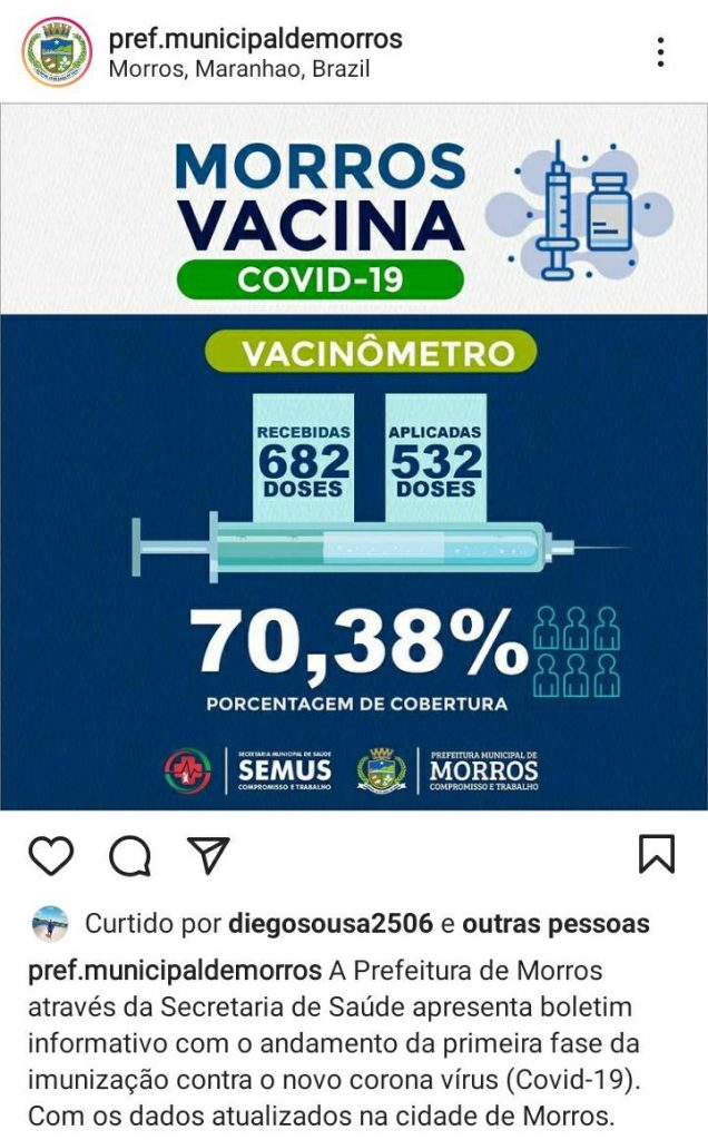 Morros: prefeitura dá sumiço em 152 doses da vacina contra a covid-19