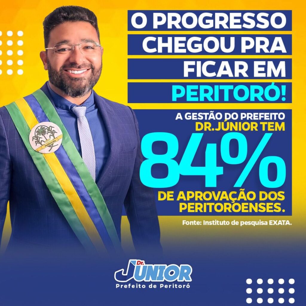 Peritoró: gestão Dr. Júnior tem 84% de aprovação da população
