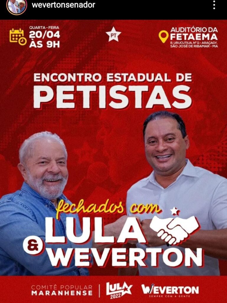 Indecisão: após fazer gesto a Bolsonaro, Weverton Rocha ‘declara apoio’ a Lula