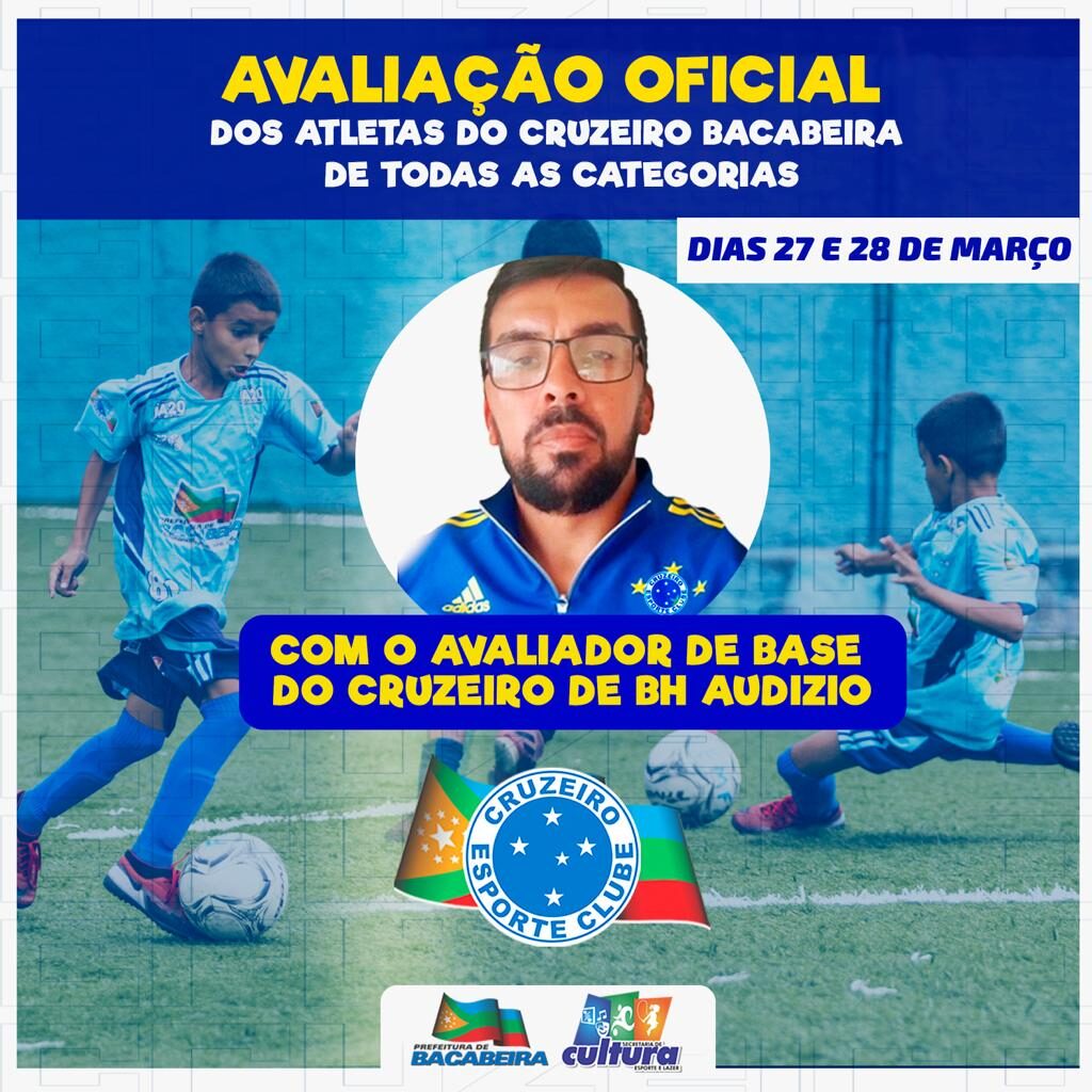 Profissional do Cruzeiro de BH realizará avaliação oficial dos atletas da escolinha da prefeitura de Bacabeira